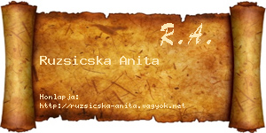 Ruzsicska Anita névjegykártya