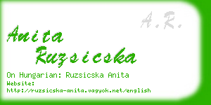 anita ruzsicska business card